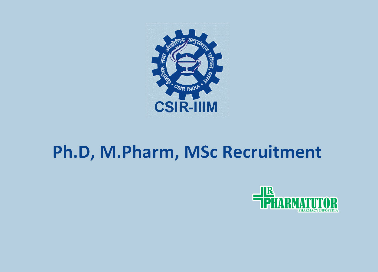 Ph.D, M.Pharm, MSc Jobs at Indian Institute of Integrative Medicine