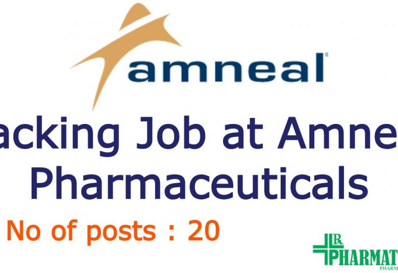 Vacancy for B.Pharm in Packing at Amneal Pharmaceuticals | 20 posts