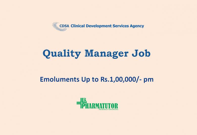 Career for Quality Manager at CDSA