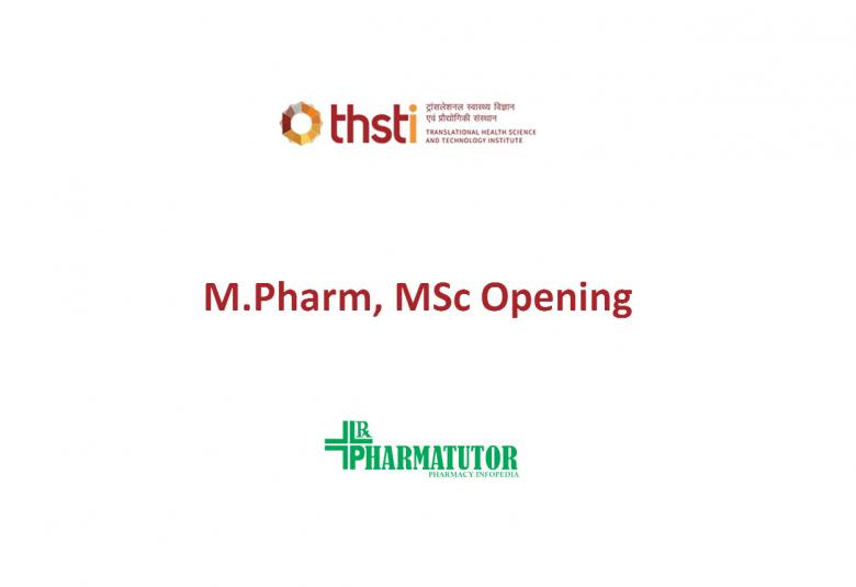 Job openings for Master degree in Pharmacy at THSTI