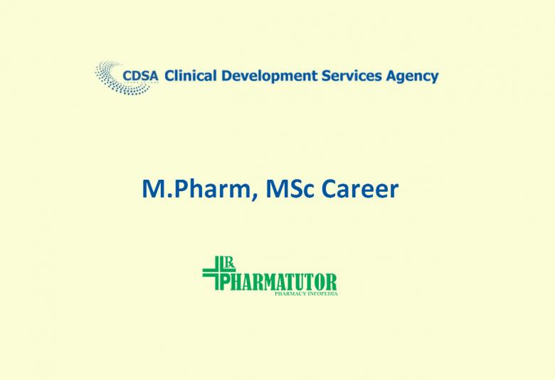 Opportunity for M.Pharm, MSc as Project Manager at CDSA