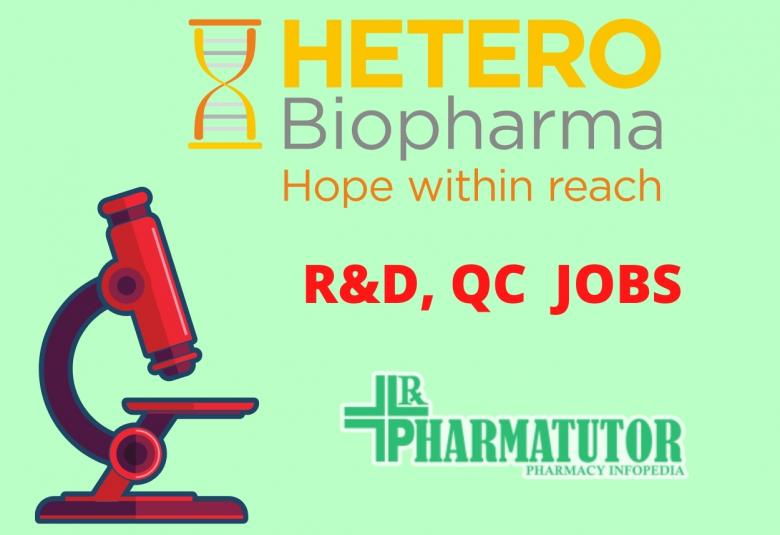 Job for R&D, QC at Hetero Biopharma