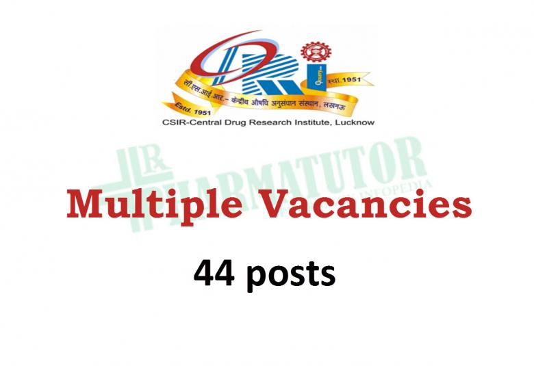 Multiple Vacancies at Central Drug Research Institute