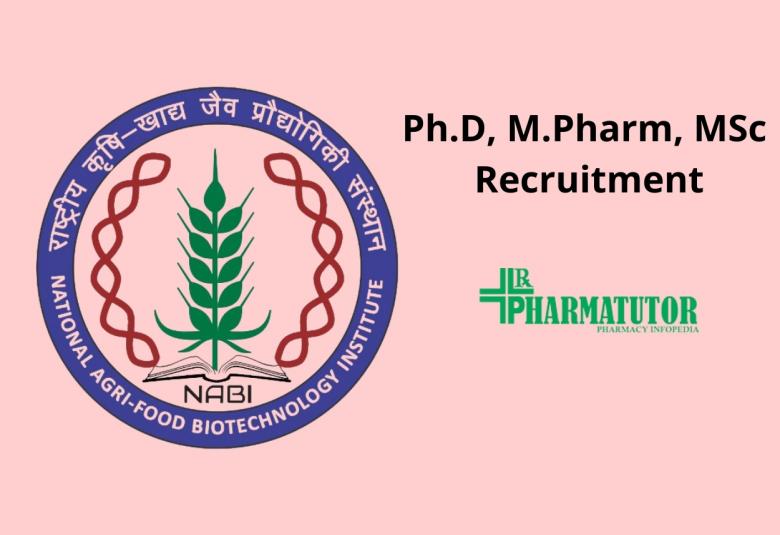 Ph.D, M.Pharm, MSc Recruitment in research at NABI