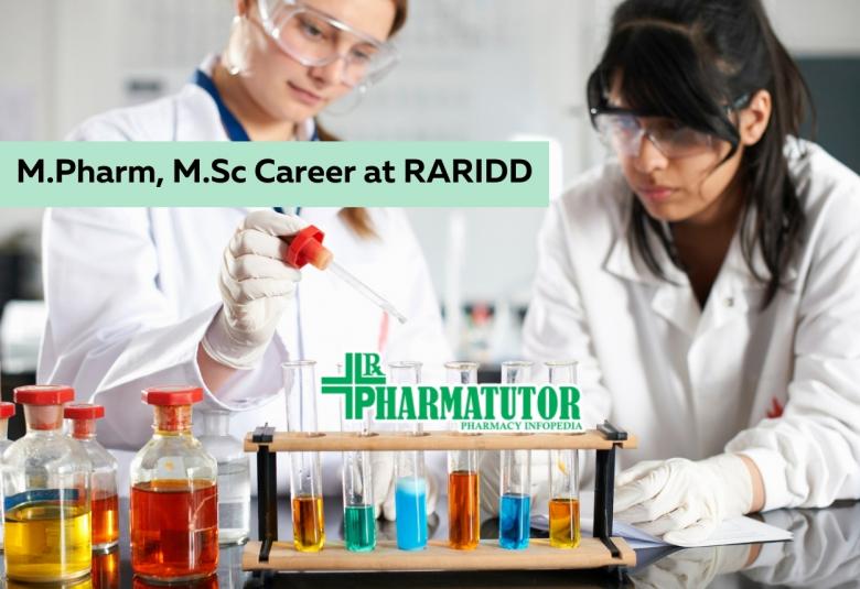 Opportunity for M.Pharm, M.Sc in research at RARIDD - Government of India