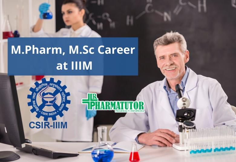 Opportunity for M.Pharm, M.Sc in the research project at IIIM