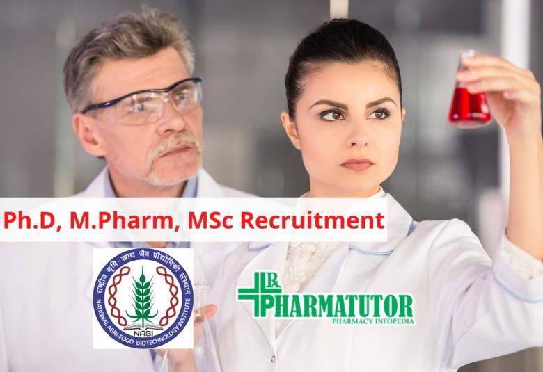 Ph.D, M.Pharm, MSc Recruitment at NABI