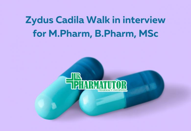 Zydus Cadila walk in interview