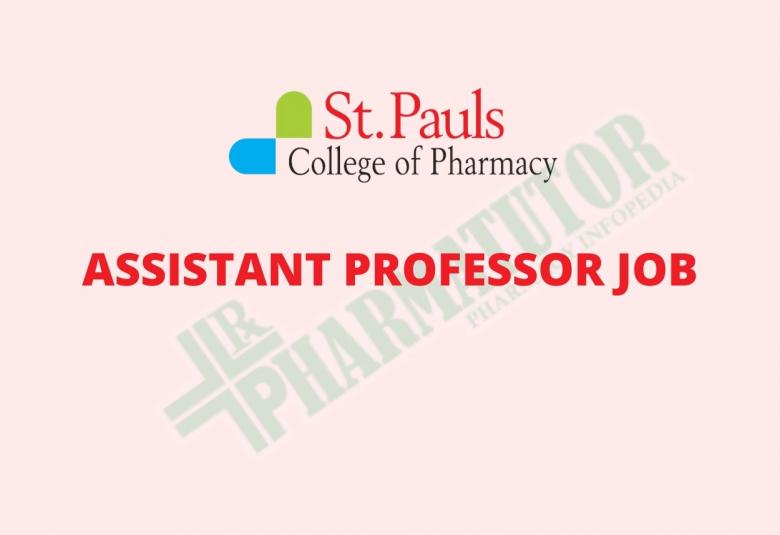 Job for Assistant Professor at St. Pauls College of Pharmacy