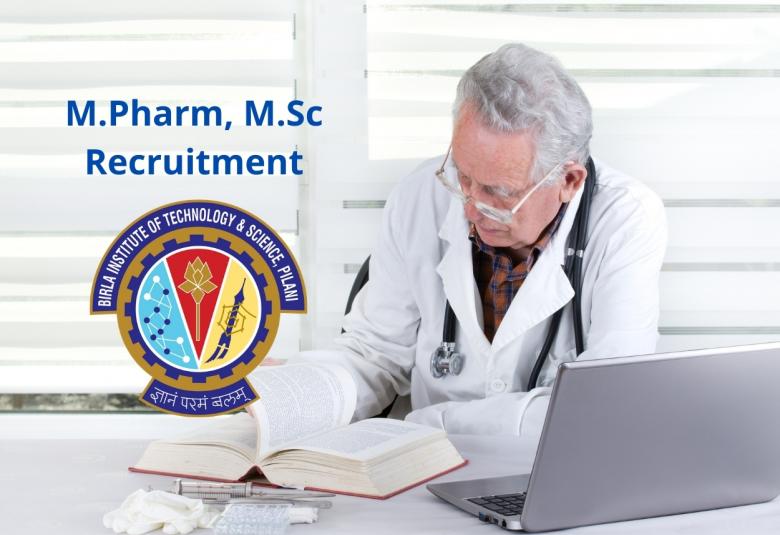 M.Pharm, M.Sc Recruitment in National Supercomputing Mission project