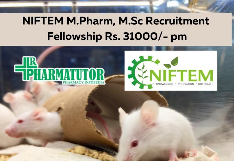 NIFTEM M.Pharm, M.Sc Recruitment