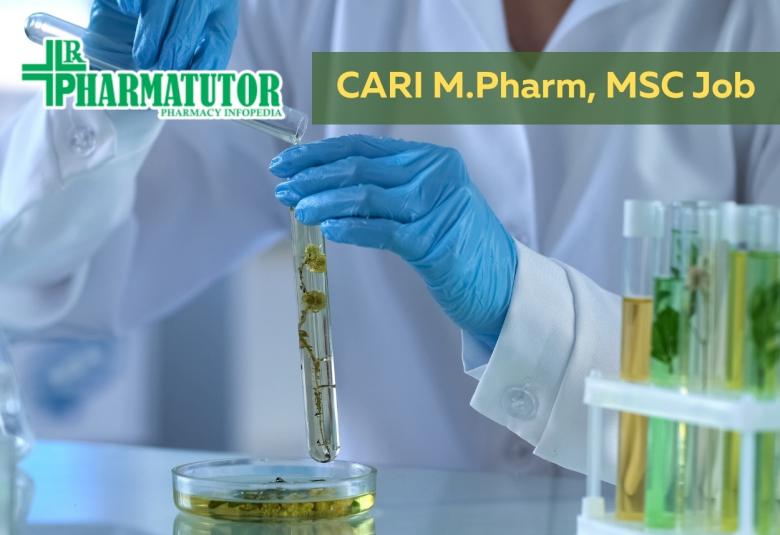 Vacancy for M.Pharm, MSc at Central Ayurveda Research Institute