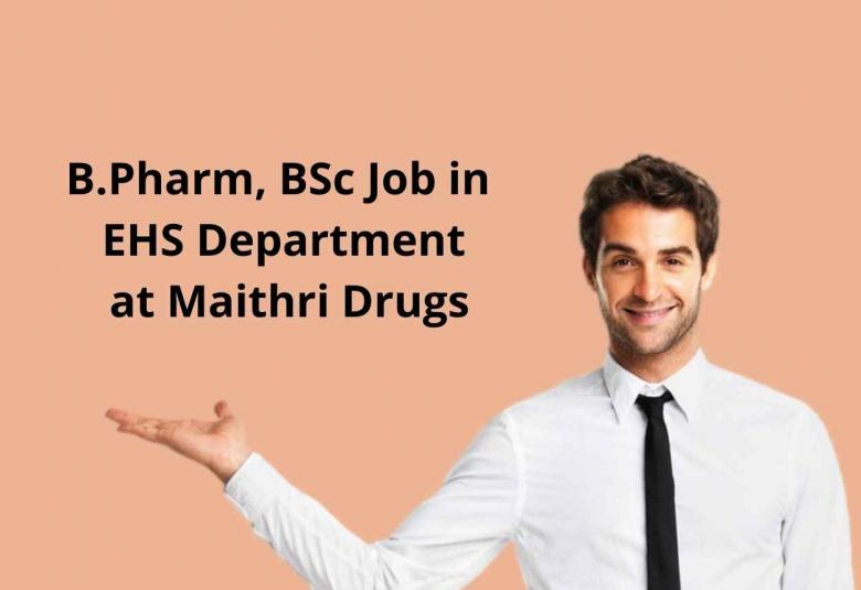 Job for B.Pharm, BSc in EHS Department at Maithri Drugs