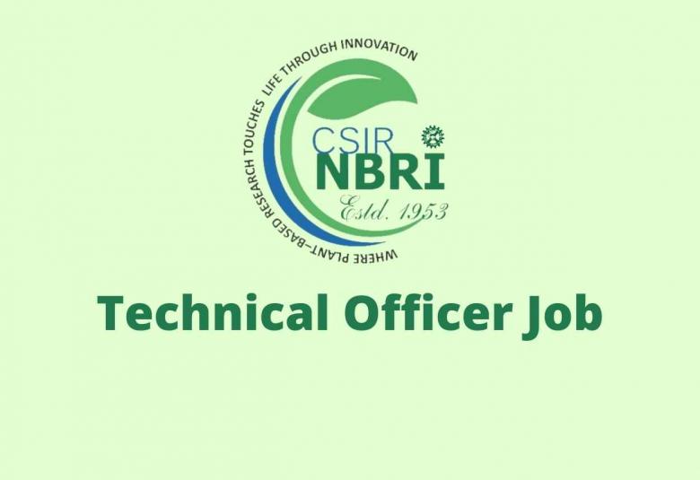 NBRI invites applications for Post of Technical Officer