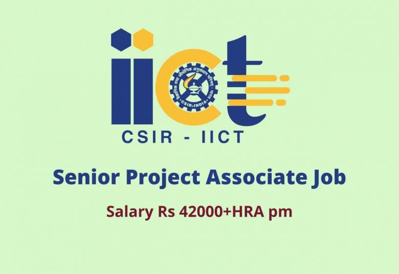 Vacancy for Senior Project Associate at Indian Institute of Chemical Technology