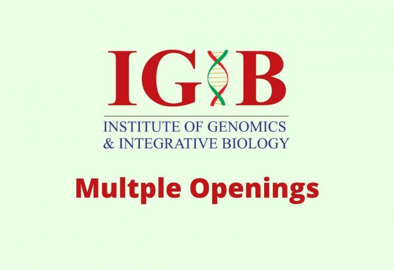 Vacancy for Project Associates and Project Scientists at IGIB
