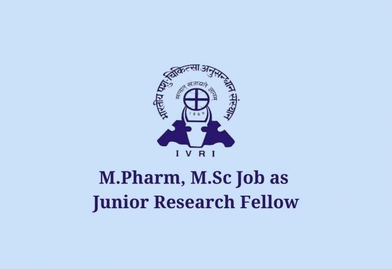 Applications are invited for Junior Research Fellow at Indian Veterinary Research Institute