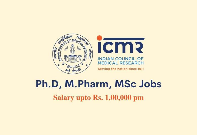 Recruitment for Ph.D, M.Pharm, MSc under Division of Epidemiology and Communicable Diseases, ICMR