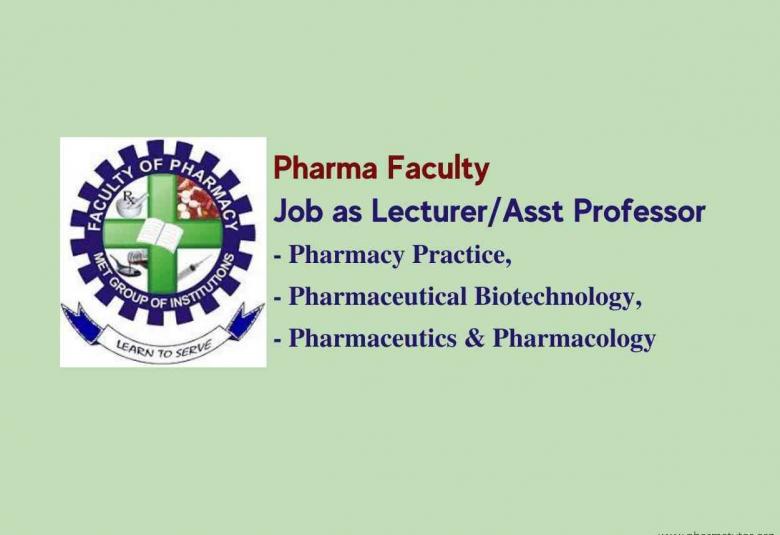 Job as Lecturer/Assistant Professor in Pharmacy Practice, Pharmaceutical Biotechnology, Pharmaceutics & Pharmacology at MORADABAD EDUCATIONAL TRUST