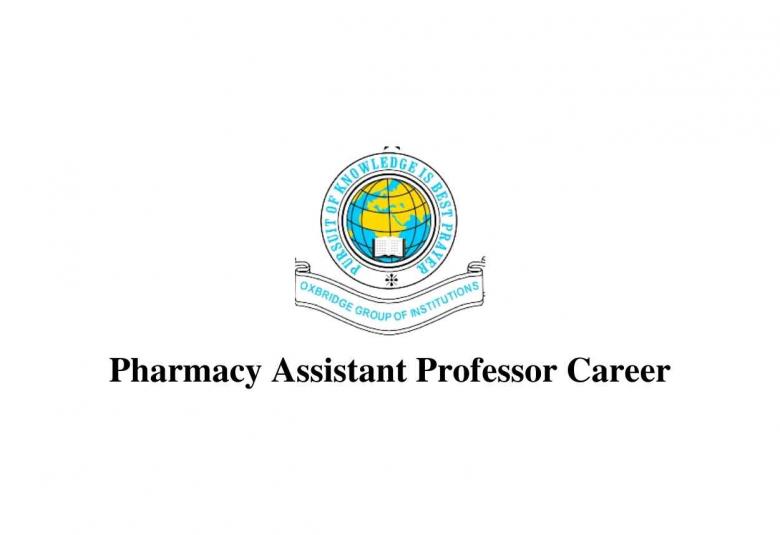 Job for Pharmacy Assistant Professor at Oxbridge College of Pharmacy