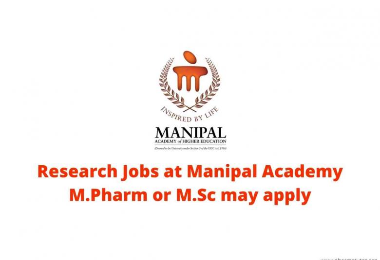 Job as Junior Research Fellow at Manipal Academy of Higher Education