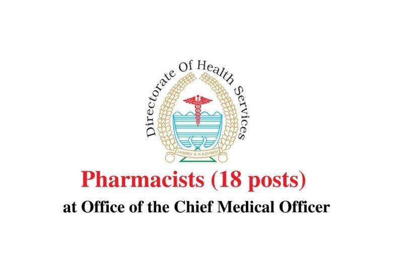Recruitment for Pharmacists at Office of the Chief Medical Officer
