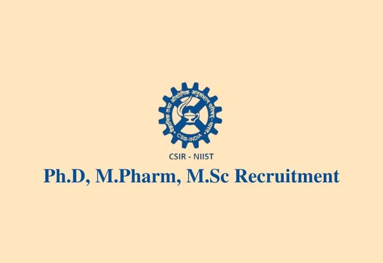 Vacancy for Ph.D, M.Pharm, M.Sc as Project Associate at NIIST