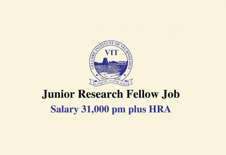 Applications are invited for the Post of Junior Research Fellow at Vellore Institute of Technology