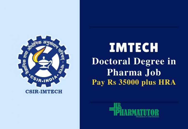 Doctoral Degree in Pharma Job at IMTech