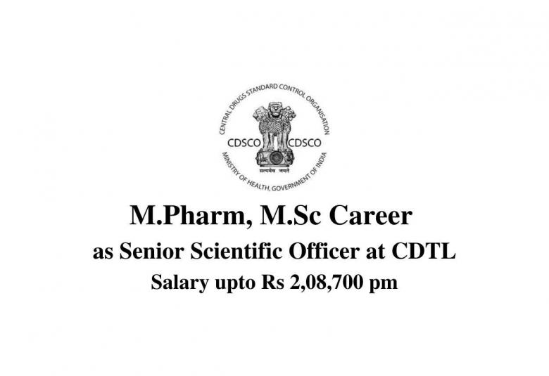 M.Pharm, M.Sc Career as Senior Scientific Officer at CDTL