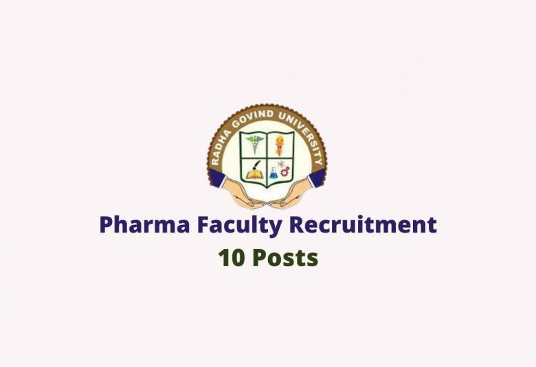 Pharma Faculty Recruitment at Radha Govind University