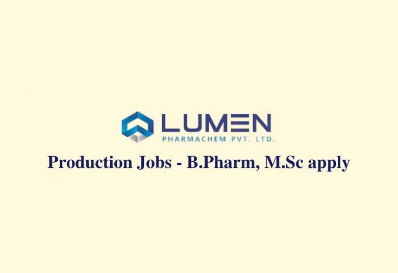 Production Jobs at Lumen Pharmachem Pvt Ltd