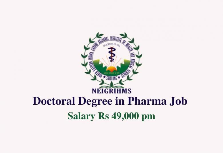 Doctoral Degree in Pharma Job at NEIGRIHMS