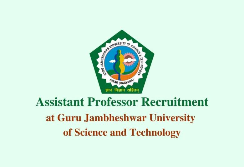Online applications are invited for Assistant Professor at Guru Jambheshwar University of Science and Technology