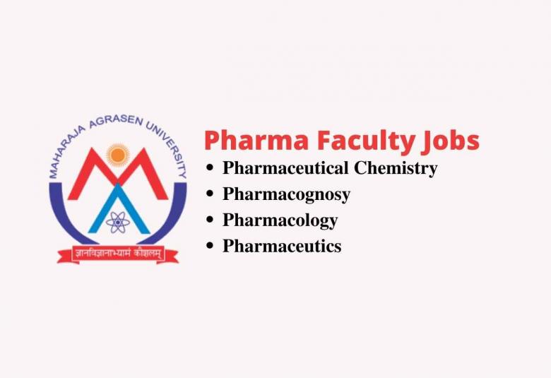 Job for Pharma Assistant Professor, Associate Professor at Maharaja Agrasen University