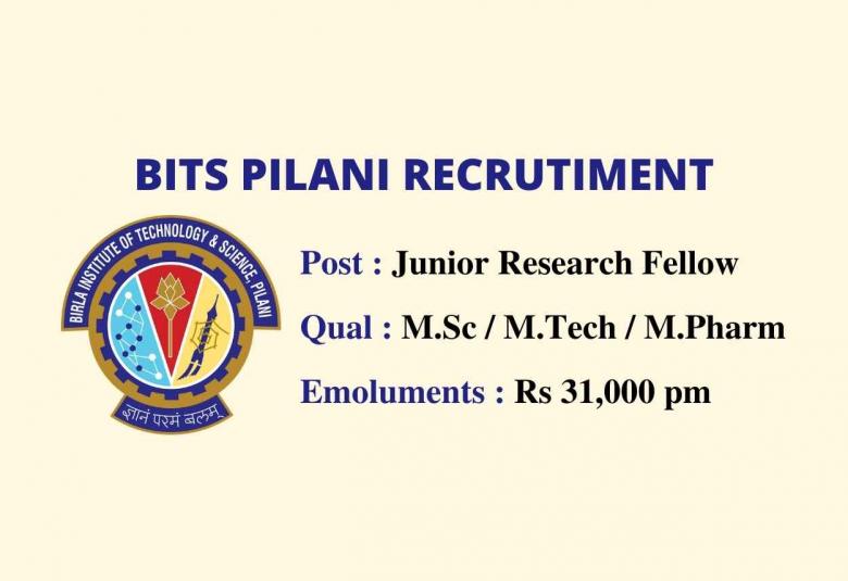 M.Pharm, M.Sc Jobs under Department of Biological Science of BITS