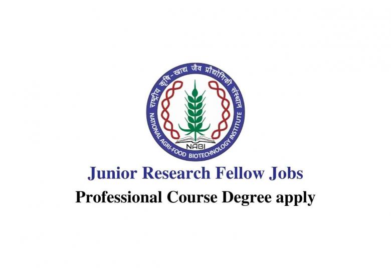 Applications are invited for Junior Research Fellow at National Agri-Food Biotechnology Institute