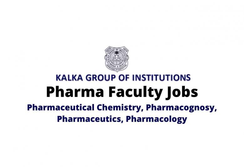 Pharma Faculty Jobs at Kalka Group Institutions