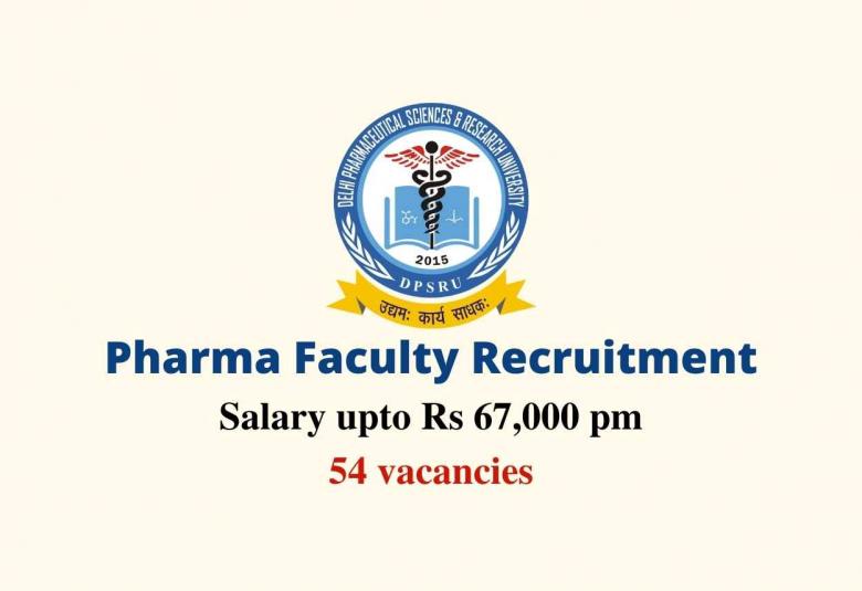 Pharma Faculty Recruitment at DPSRU