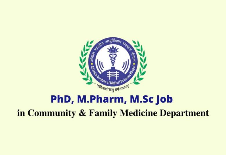 PhD, M.Pharm, M.Sc Job in Community & Family Medicine department
