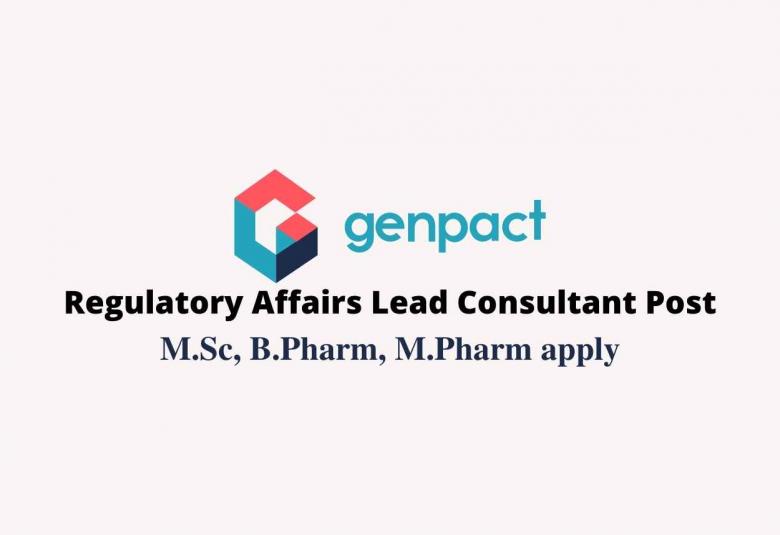 Regulatory Affairs Lead Consultant require at Genpact Limited