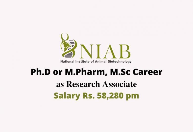 Vacancy for Ph.D or M.Pharm, M.Sc as Research Associate at NIAB