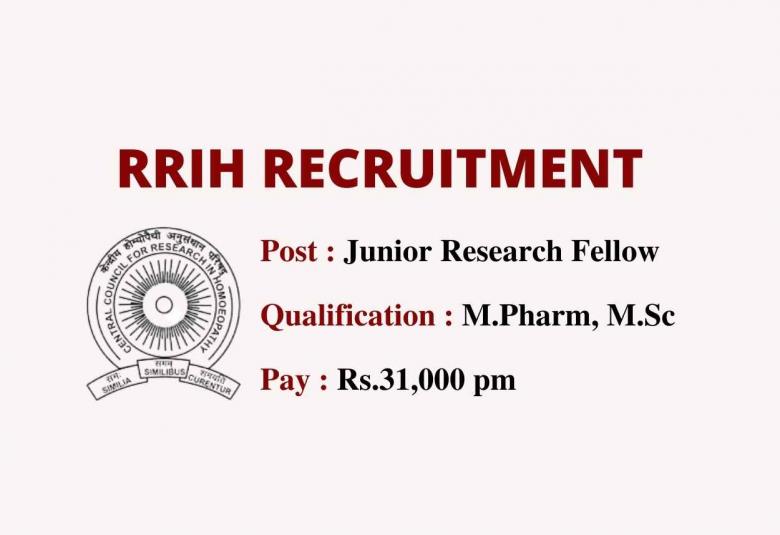 M.Pharm, M.Sc Career in Regional Research Institute for Homoeopathy