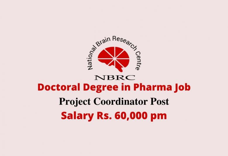 NBRC Doctoral Degree in Pharma Job