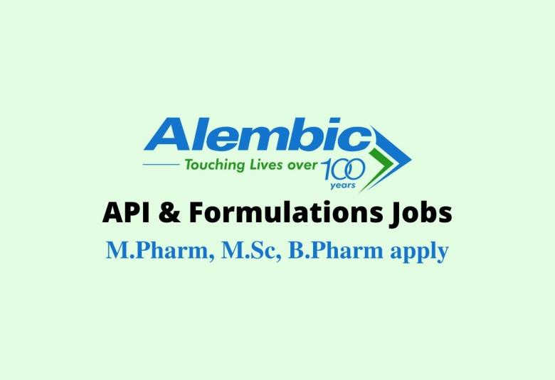API & Formulations Jobs at Alembic Pharmaceuticals Limited