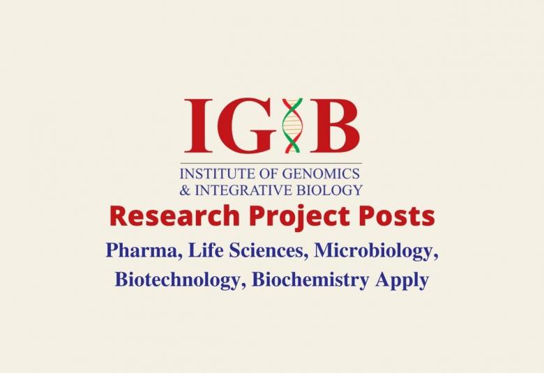Apply Online for Research Project Posts at IGIB
