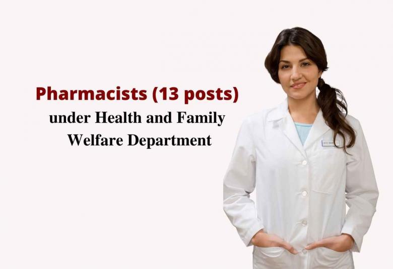 job for pharmacists under health and family welfare department