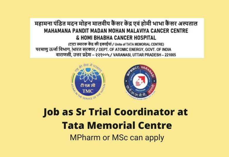 Job as Senior Trial Coordinator at Tata Memorial Centre
