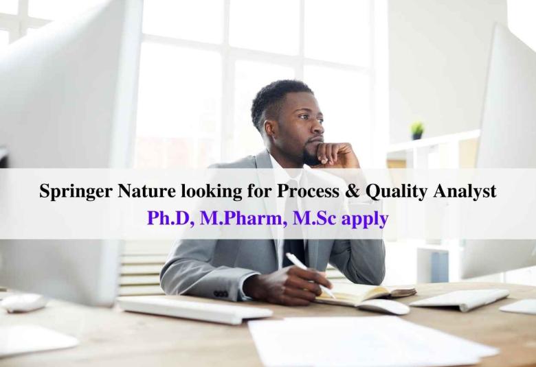 Springer Nature looking for Process & Quality Analyst