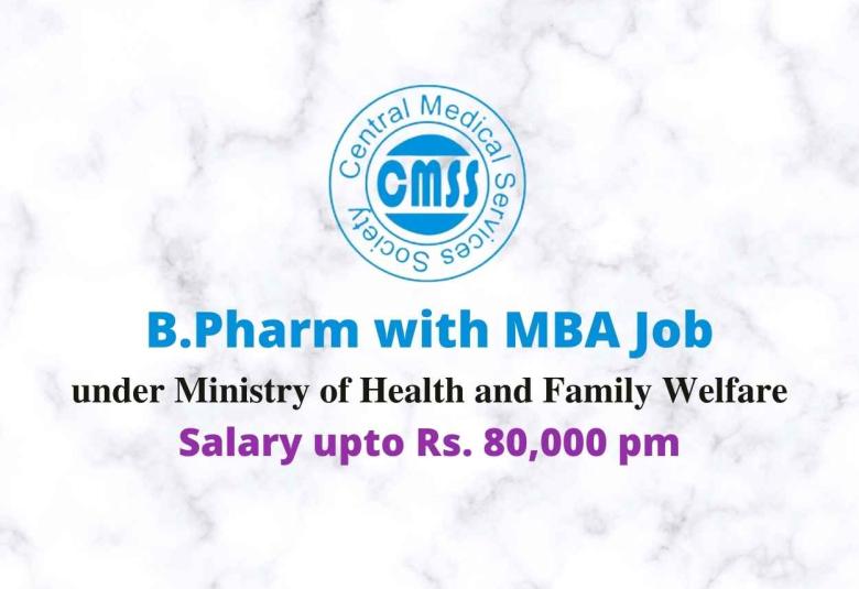 Opportunity for B.Pharm with MBA at CMSS